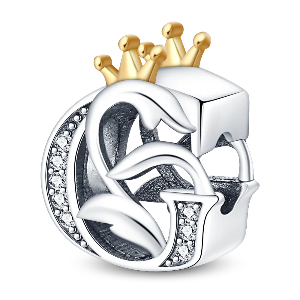 Fit Qikaola 925 Original Bracelets Charms Classic Crown 26 Letters Alphabet Charms Beads For Women Fine DIY Wedding Jewelry Gift