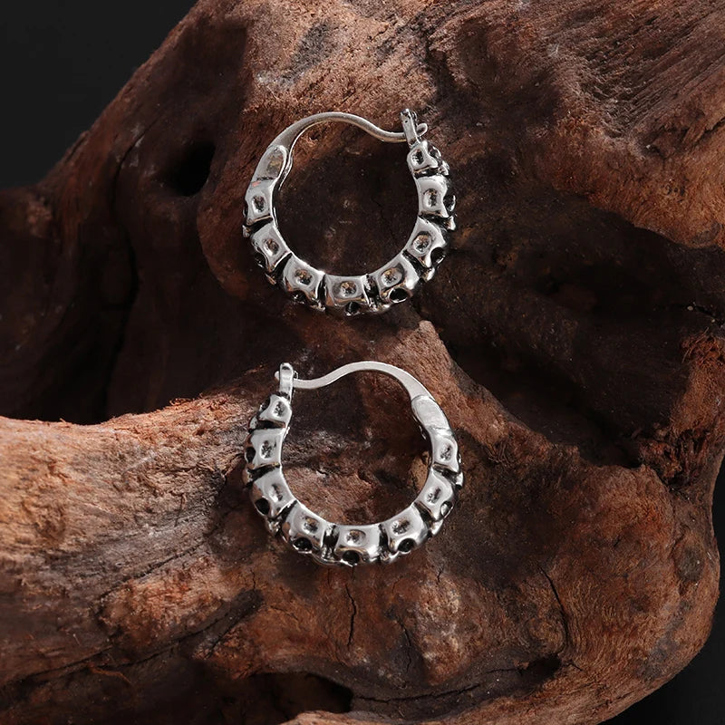 Retro Gothic Skull Earrings Hypoallergenic Earrings for Men and Women Punk Hip Hop Halloween Jewelry Gifts