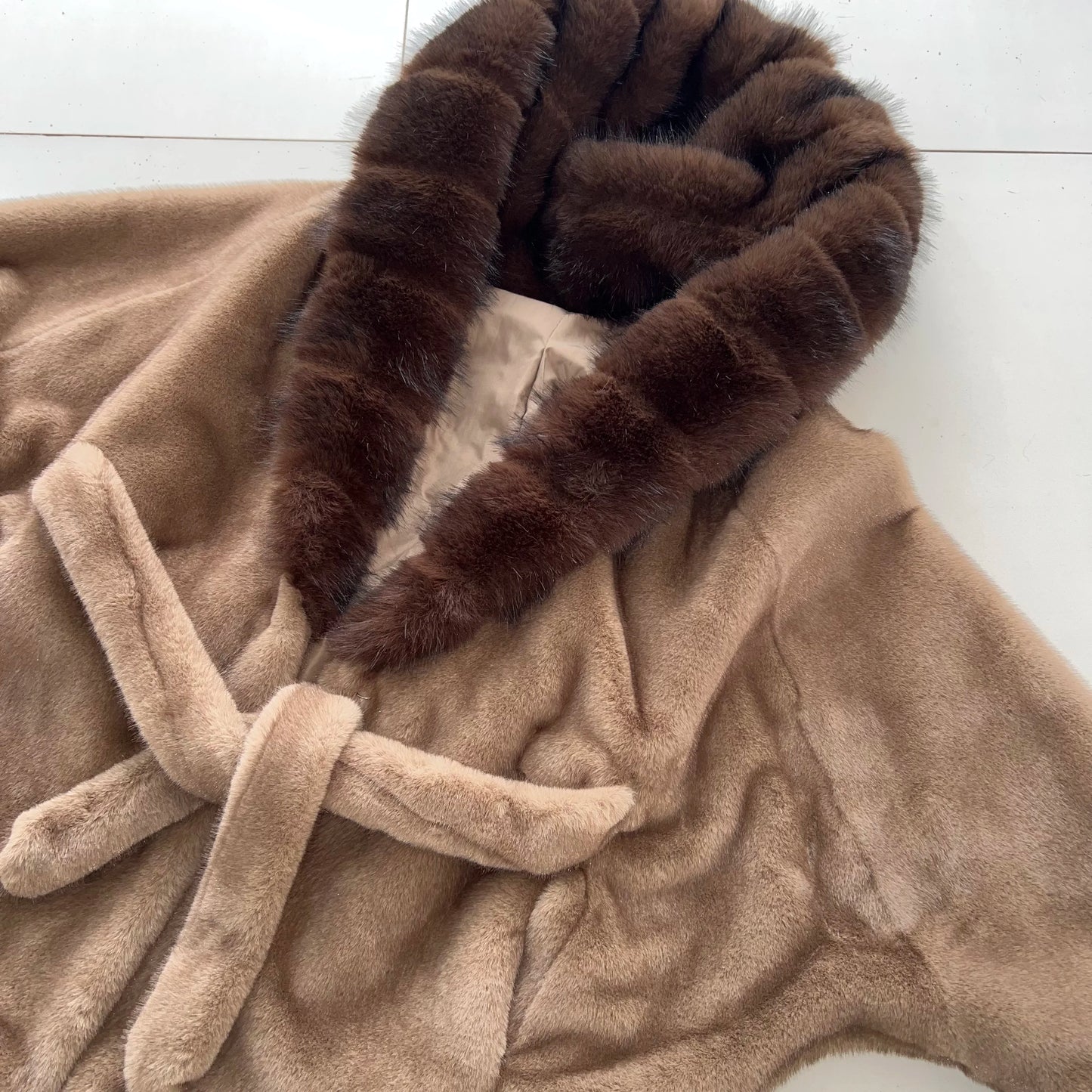 Artificial Imitation Mink Fur Fashionable Korean Style Loose Women's Hat Jacket Fur Coat