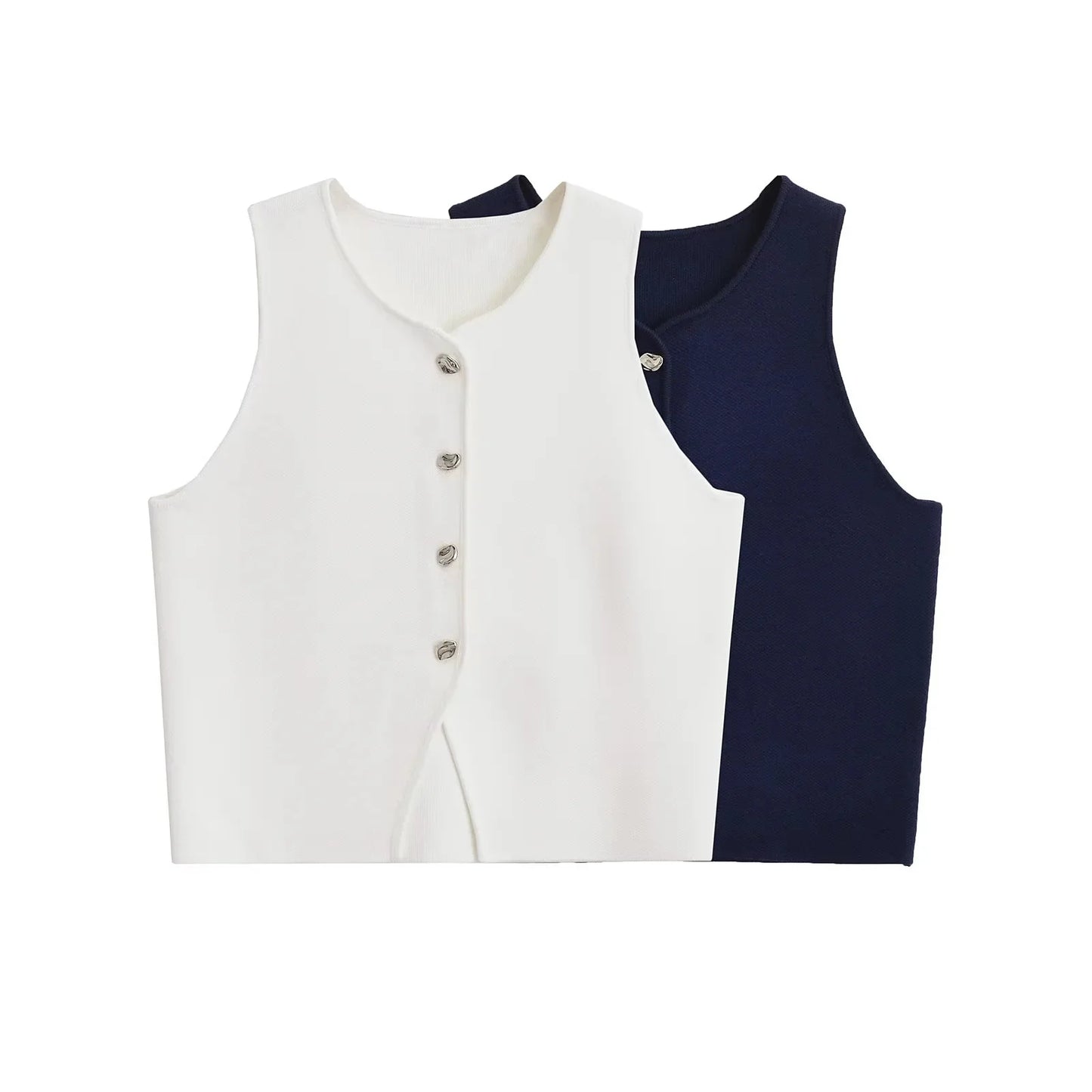 Fall 2025 Knit Vest For Women Sleeveless Cropped Woman White Vest Fall Asymmetrical Slim Sweater Vests Top Basic Slim Shirt