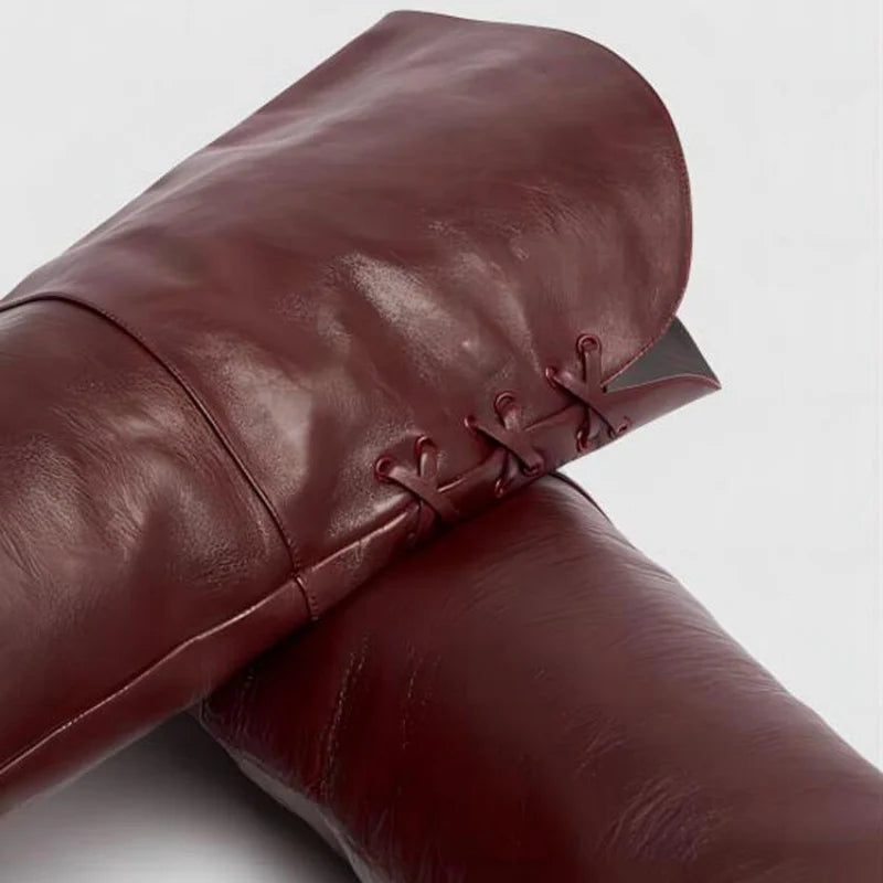 High Quality Solid Color Women's Over-the-knee Boots Pointed Toe High Heel Female Banquet And Runway Long Boots Ladies Shoes