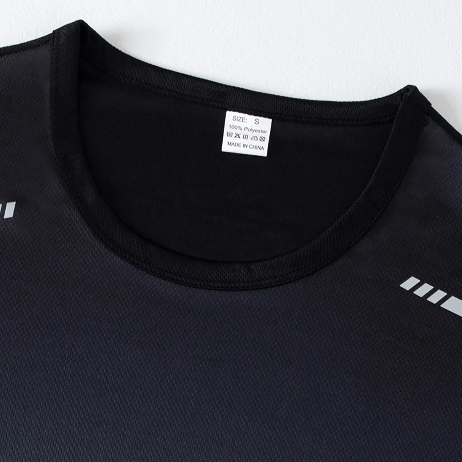 1/2/4/6-piece Men's Seasonal Sports Style Gradient Quick Drying Multi-color Short Sleeved Top Casual Running Black Shorts Set