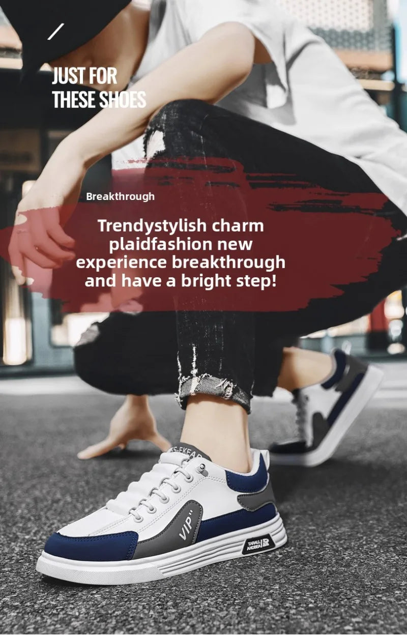 2025 Spring and Autumn New Men's Shoes Leather Low Cut Fashion Trendy Running Sports Men's Casual Trendy Shoes