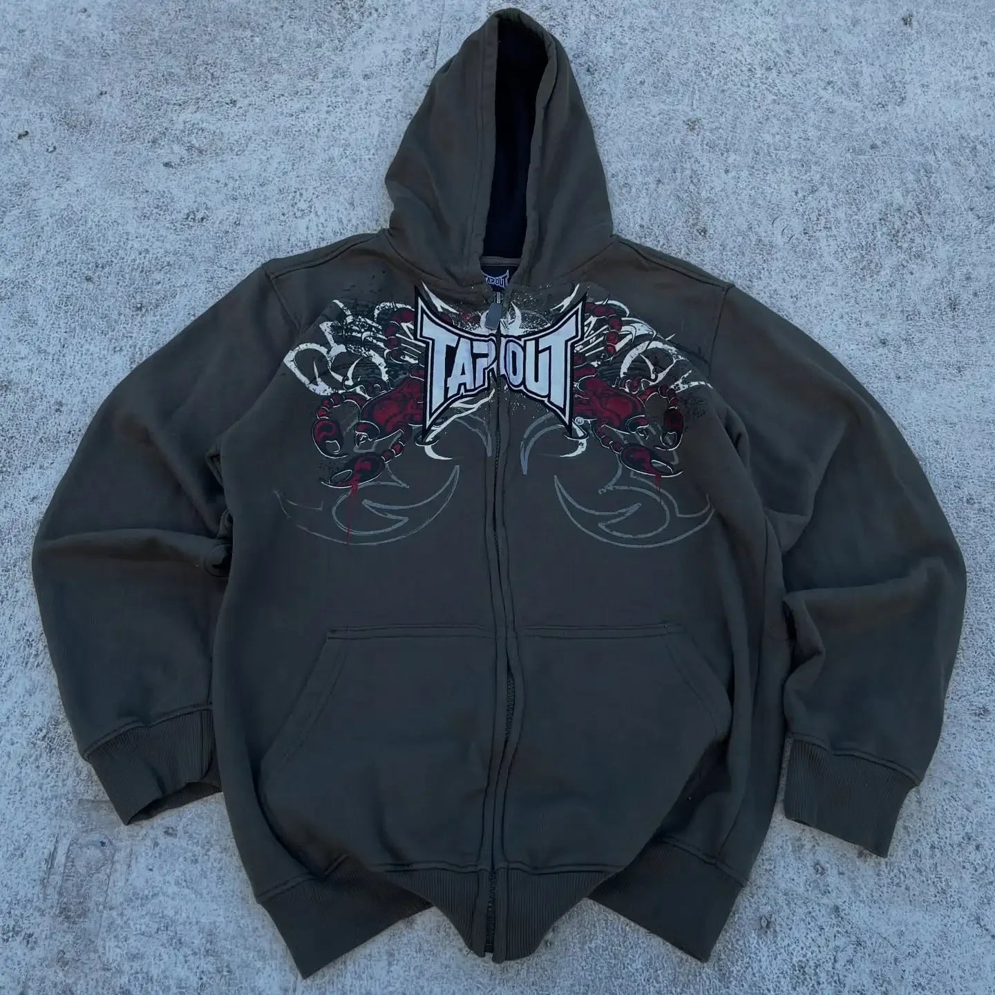 American Hip Hop letter Tapout Zipper Hoodie Super Dalian Hoodie Y2K Sweatshirt Men And Women Printed Embroidered Street Clothes