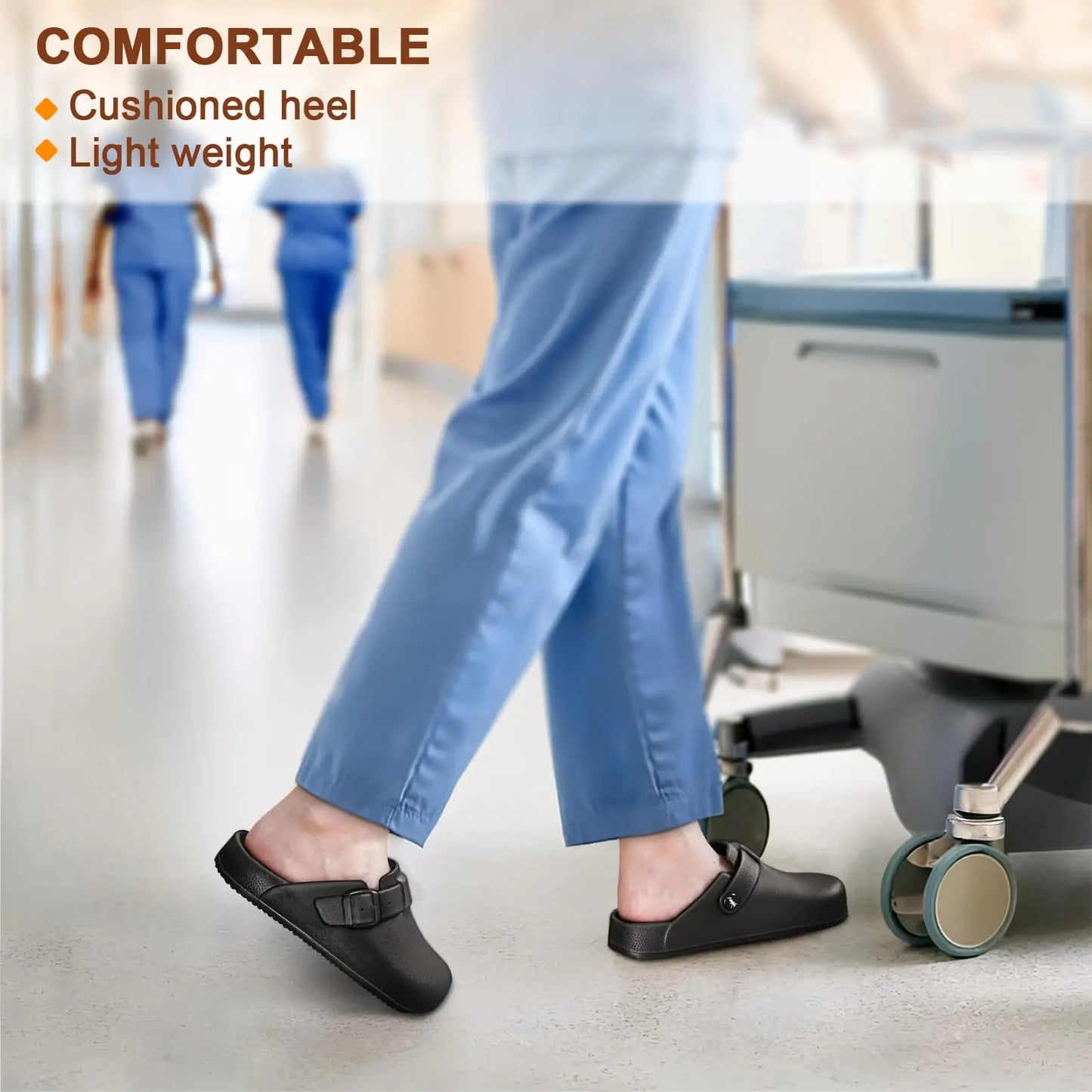KIDMI Men Clogs Slippers Men's and Women's Slip-Resistant Work Shoes Outdoor Waterproof Nonslip Kitchen Shoes Clean Chef Shoes