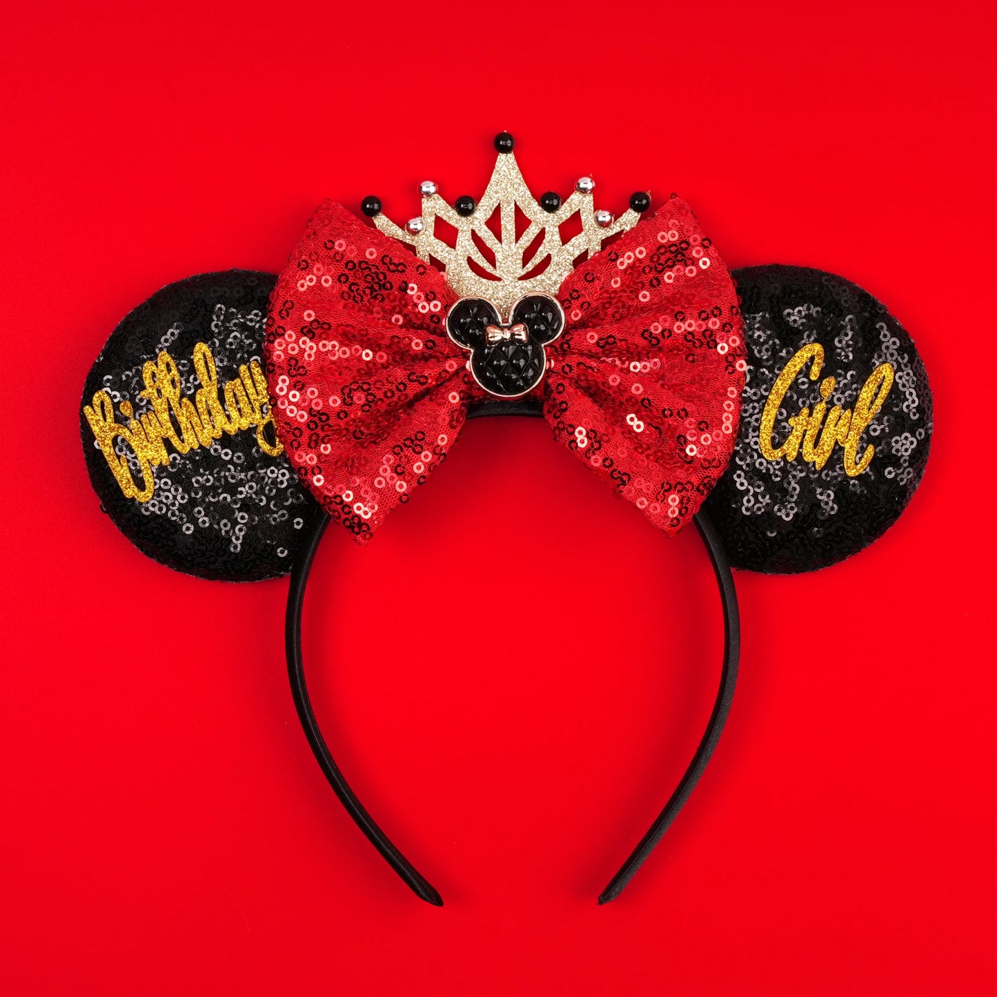 2025 New Halloween Mickey Mouse Ears Headbands Sequins Hair Bow Women Festival Party Cosplay Hairband Gift Kids Hair Accessories