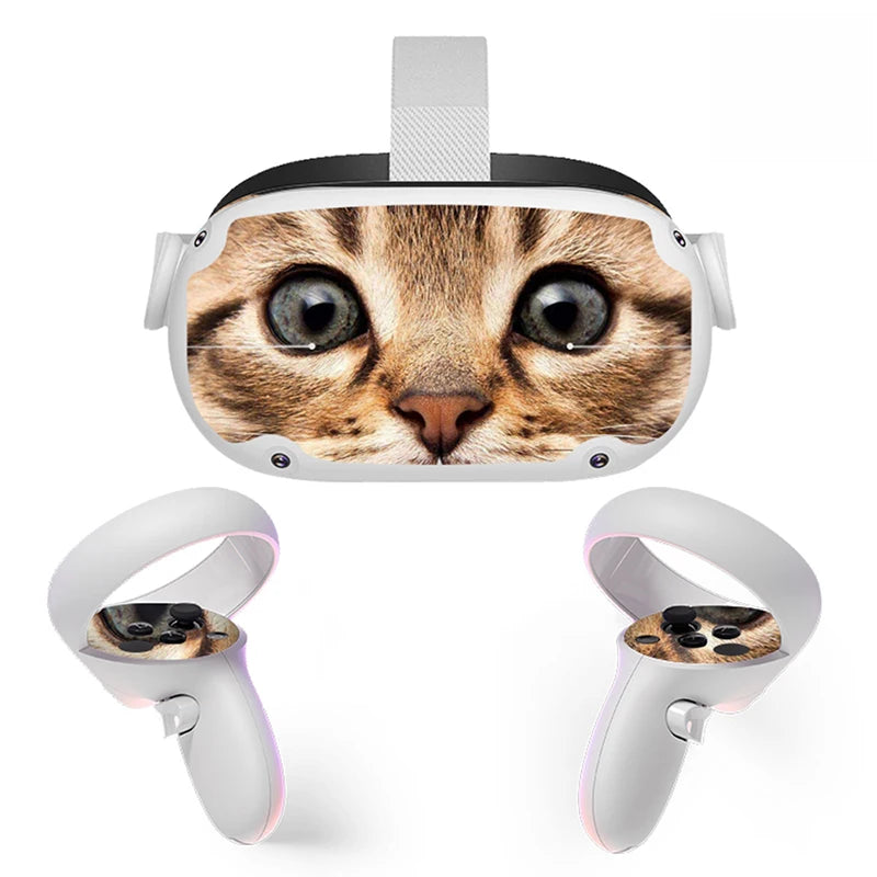 Sticker Vinyl Skin for Oculus Quest 2 VR Headset Controller PVC Decals Halloween Pattern Wrap Cover for Meta Quest2 Accessories