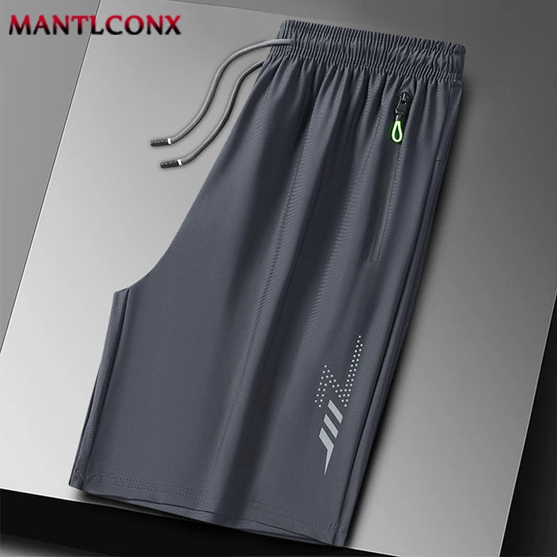 Solid Men's Beach Shorts Sports Short Pants Jogging Running Quick Dry Board Shorts Men Summer Thin Zipper Pockets Loose Bottom