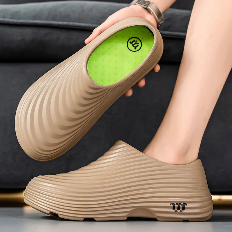 Waterproof Rubber Sandals Soft Comfort Kitchen Chef Shoes for Men Summer Beach Shoes Yacht Outdoor Casual Camping River Creek