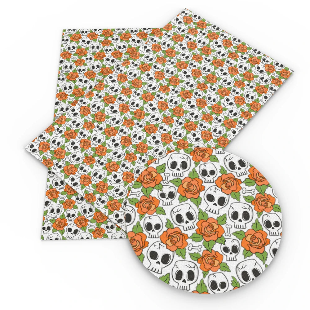 Halloween Skull Bone Skeleton Printed Polyester Pure Cotton Material Patchwork Tissue Sewing Quilting Fabrics Needlework DIY