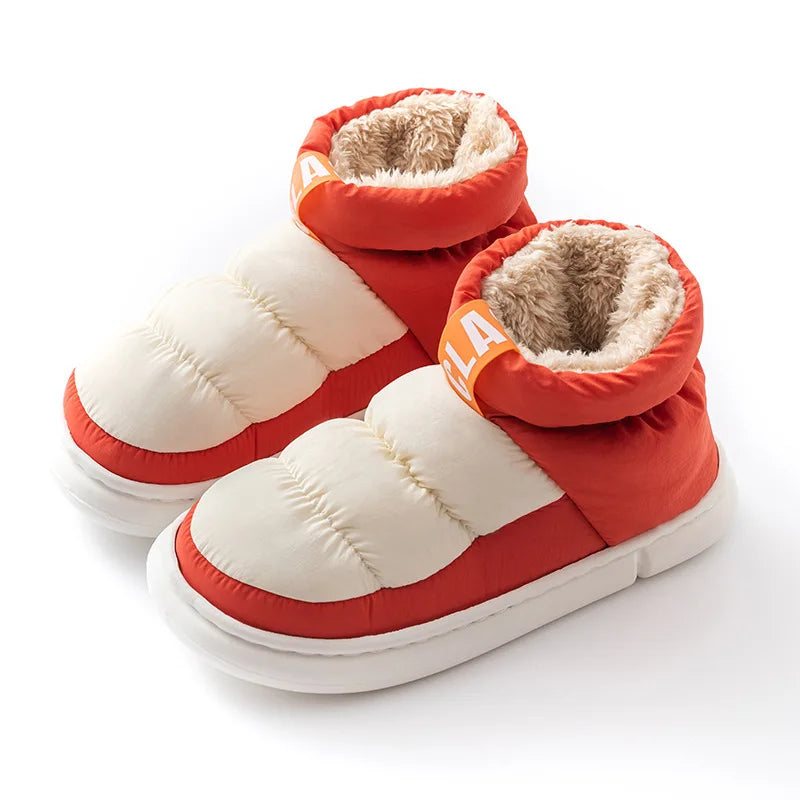 Mens Shoes Cute Plush Winter Warm Cotton Shoes Female Outdoor Non-slip Light Down Leisure Platform Footwear Ankle Short Boots