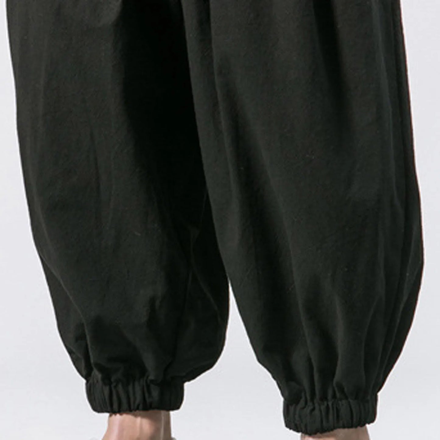 New Oversize Men Loose Harem Pants Autumn Chinese Linen Overweight Sweatpants High Quality Casual Brand Trousers Male
