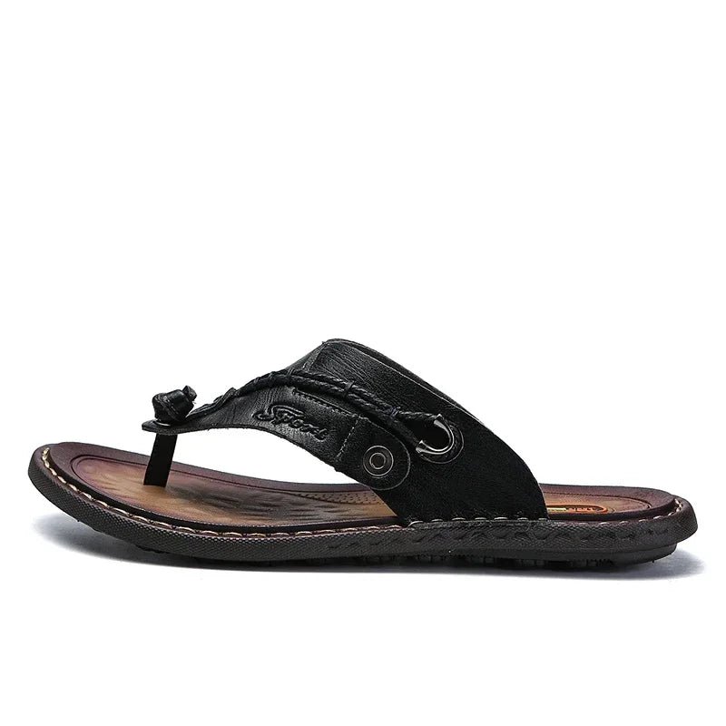 Men Handmade Braided Rope Flip-flops Mixed Colors Low Gang Summer Casual Outdoor Breathable Beach Shoes Non-slip Oxfords Slides