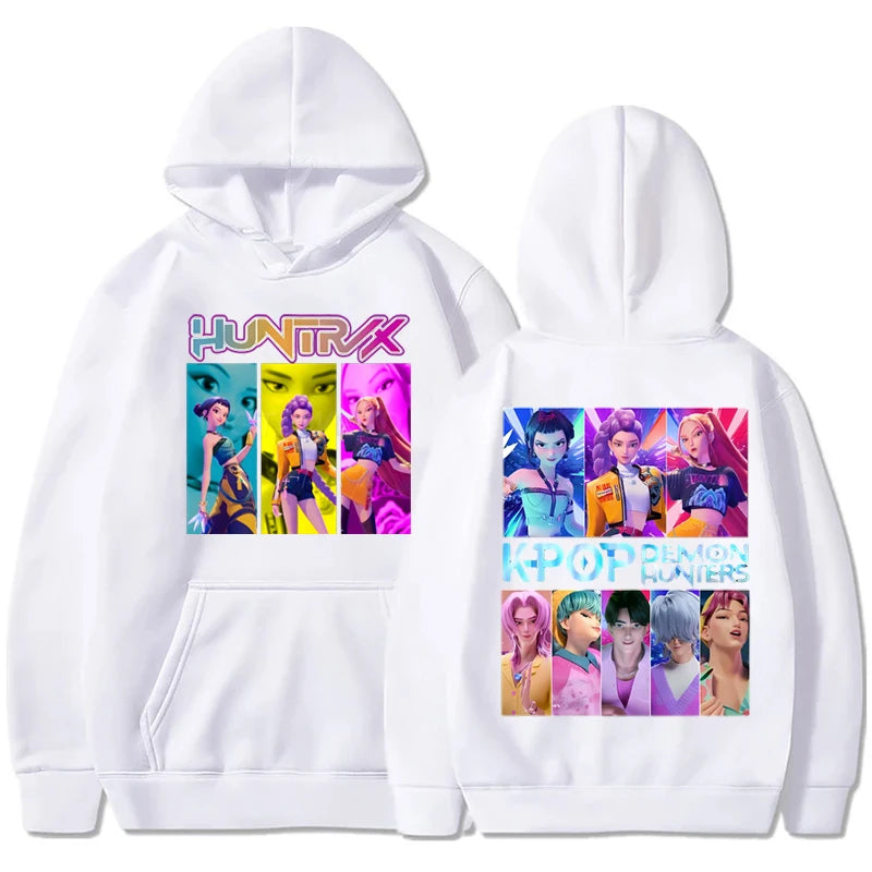 KPop Demon Hunters Huntrix Graphic Hoodies Fashion Hip Hop Hooded Sweatshirts Men's Women Clothing Long Sleeve Pullovers Tops