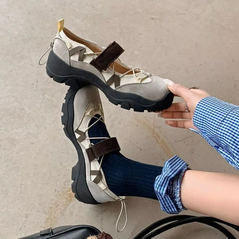 Casual Sports Mary Jane Shoes Autumn New Retro Round Toe Shallow Mouth Soft Sole Non-slip Single Shoes