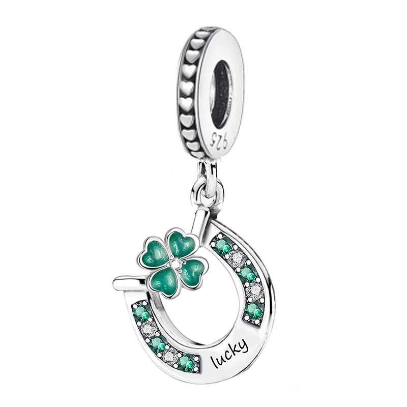 Fit Pan 925 Original Bracelets Love Heart Flower Four Leaf Clover Turtle 925 Silver Charms Beads DIY Birthday Jewelry Gift