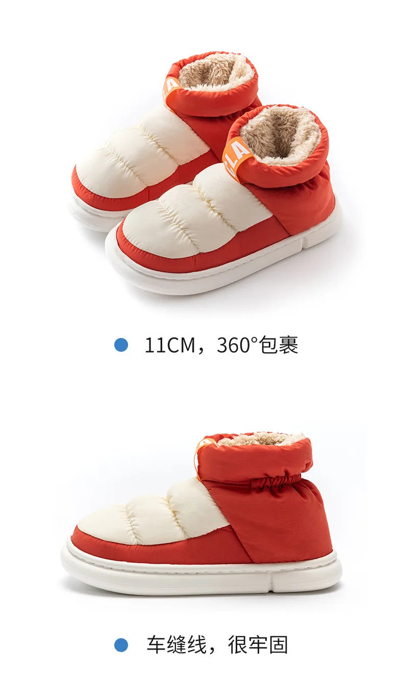 Mens Shoes Cute Plush Winter Warm Cotton Shoes Female Outdoor Non-slip Light Down Leisure Platform Footwear Ankle Short Boots