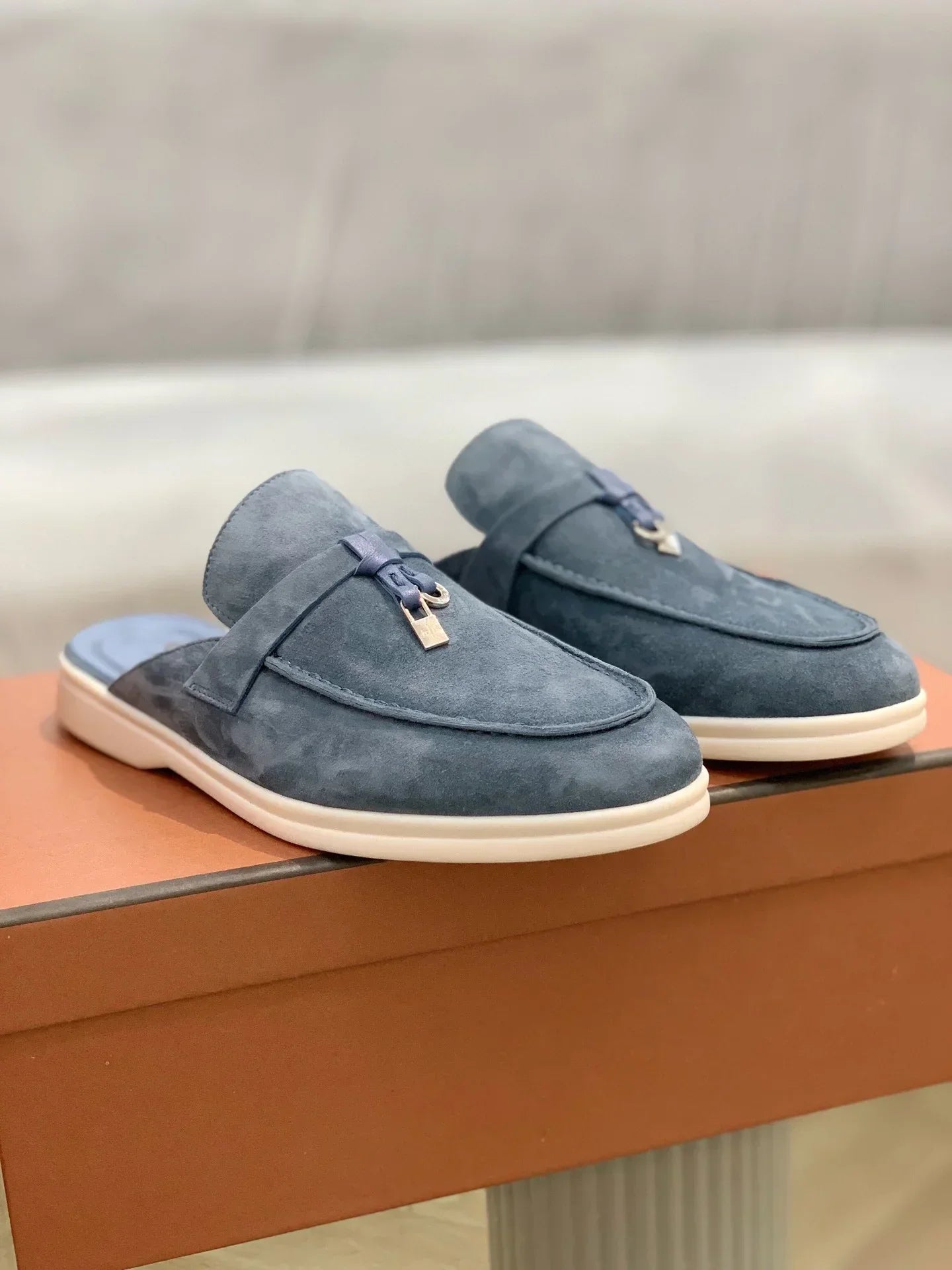 Suede leather women's loafers luxury casual women's shoes comfort shoes Mary Jane shoes rubber soles women's flat loafers