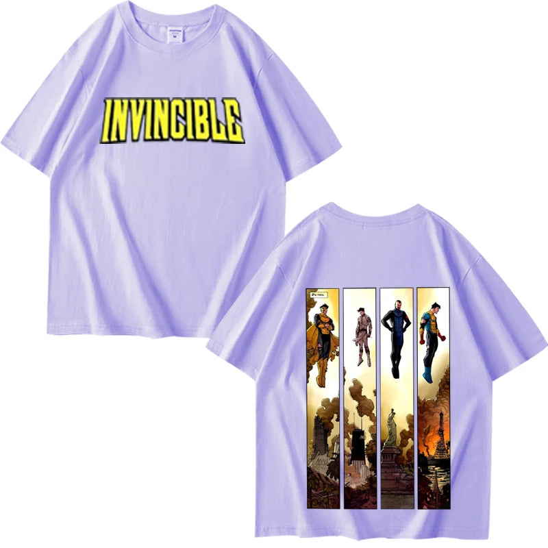 Invincible Variants Comfort Color Invincible vs Conquest T Shirt men women Oversized 100% Cotton Summer manga Unisex print tops