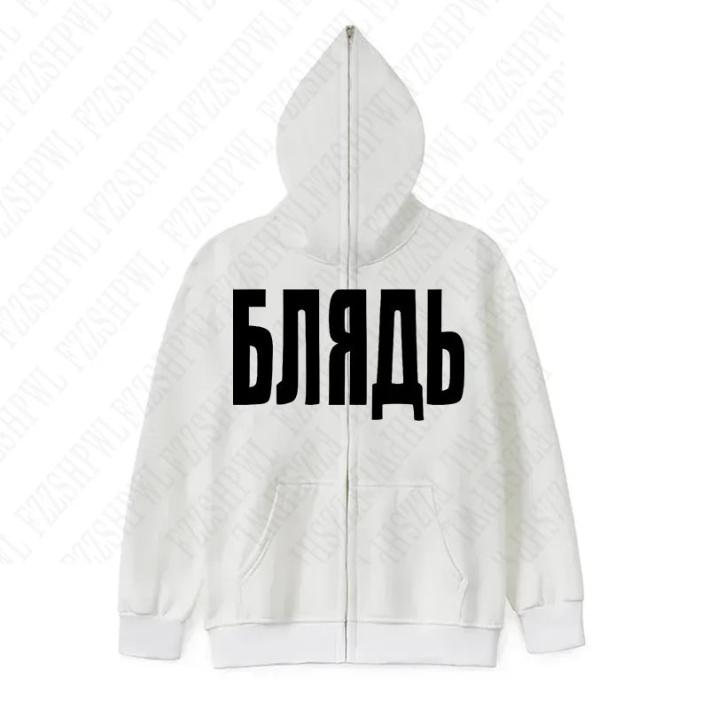 American retro fashion high street y2k harajuku diablo goth punk wind letter printing hooded fleece sets of 2025 new clothes emo