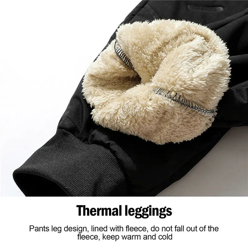 Clearance_Winter Sweatwear Men Plush Thick Fleece Sweatpant Lambswool Thermal Trousers Casual Pants Waterproof Windproof Warm Co