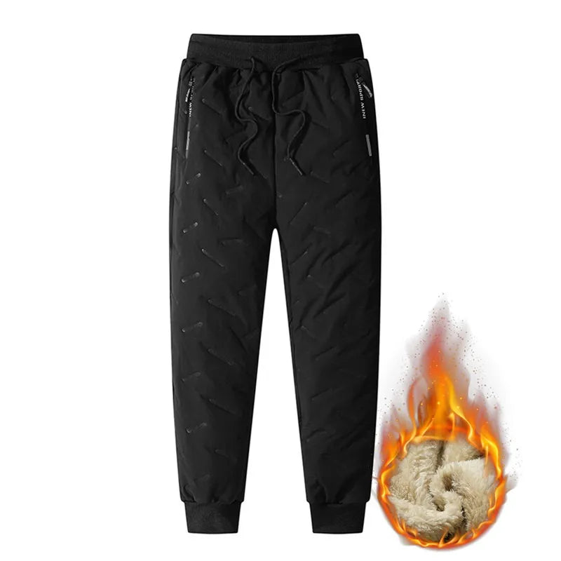 Clearance_Winter Sweatwear Men Plush Thick Fleece Sweatpant Lambswool Thermal Trousers Casual Pants Waterproof Windproof Warm Co
