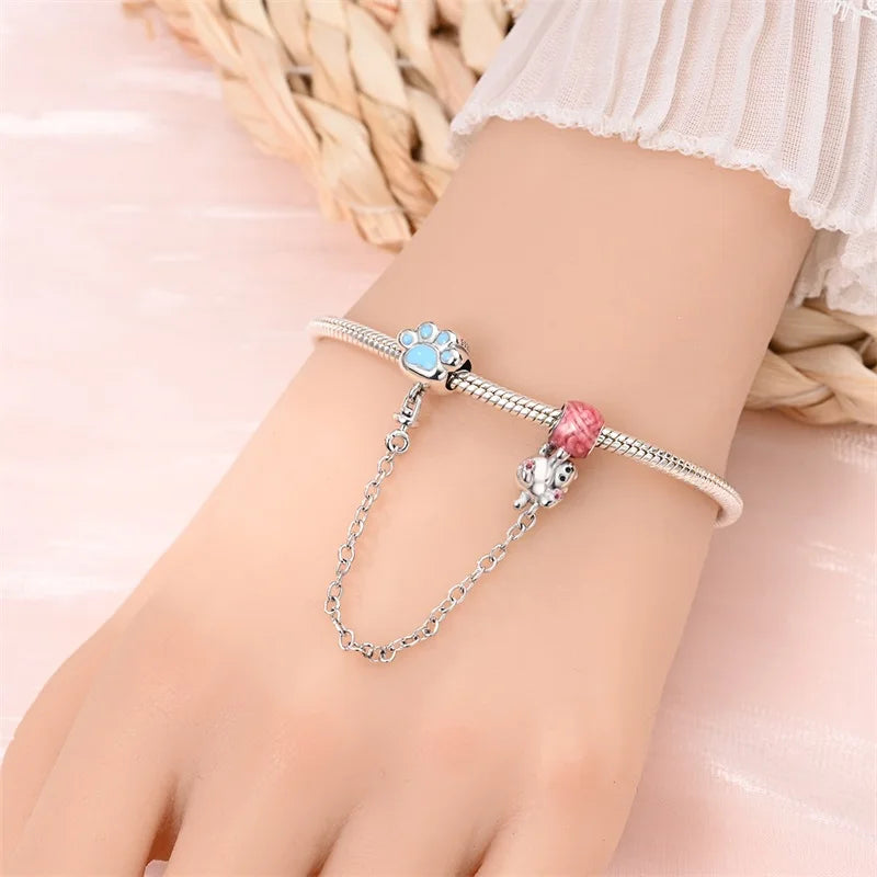 S925 Sterling Silver Owl Squirrel Bear Hedgehog Cute Animal Series Creative Charms Beads Fit Pan Original Bracelets DIY Jewelry
