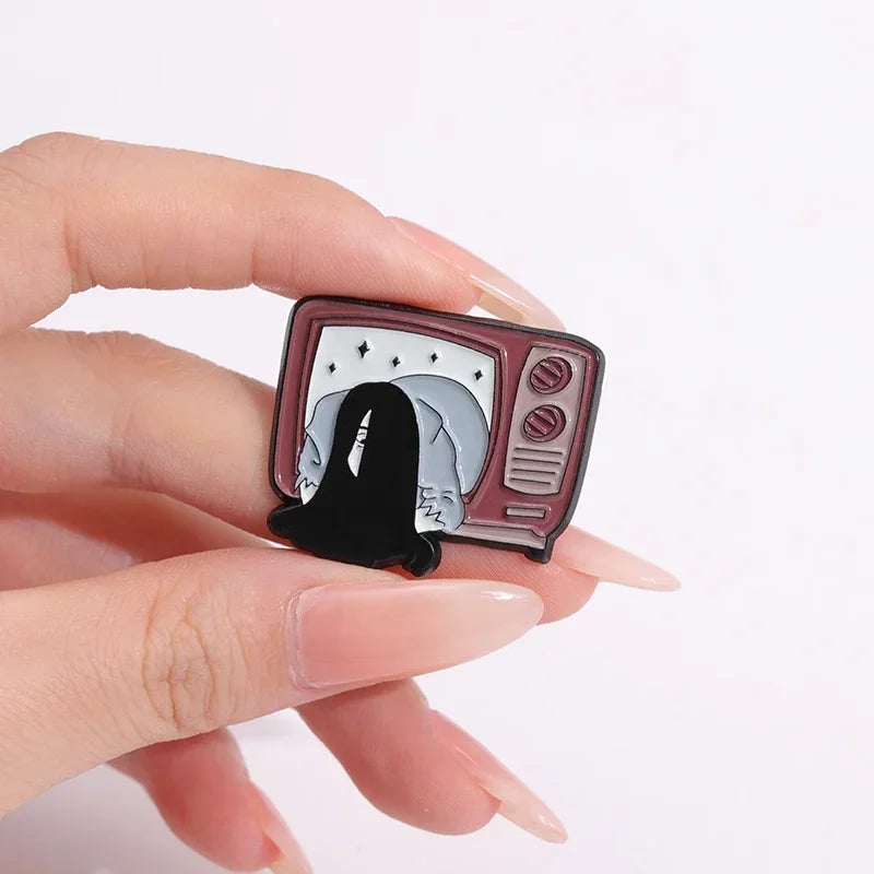 Horror Movie TV Set Enamel Pins Custom Punk Halloween Film Television Badge Lapel Sick Sad World Brooch Backpack Jewelry