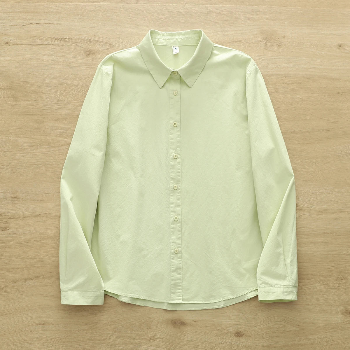 Simple Fine Cotton Casual Shirts Women 2025 New Fresh Lady Solid Color Loose Blouses and Tops Ladies Long Sleeve Shirt Clothing