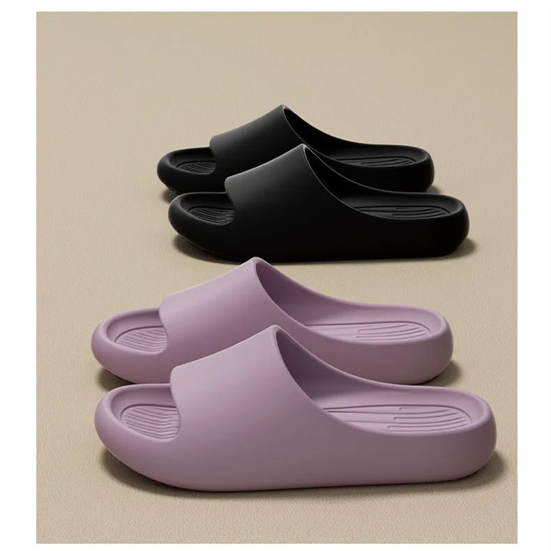 Big Size 50 51 New Summer Women's Slippers Men's Bathroom Flip Flops Concise Solid Color Shoes Home Non Slip Flats Beach Sandals