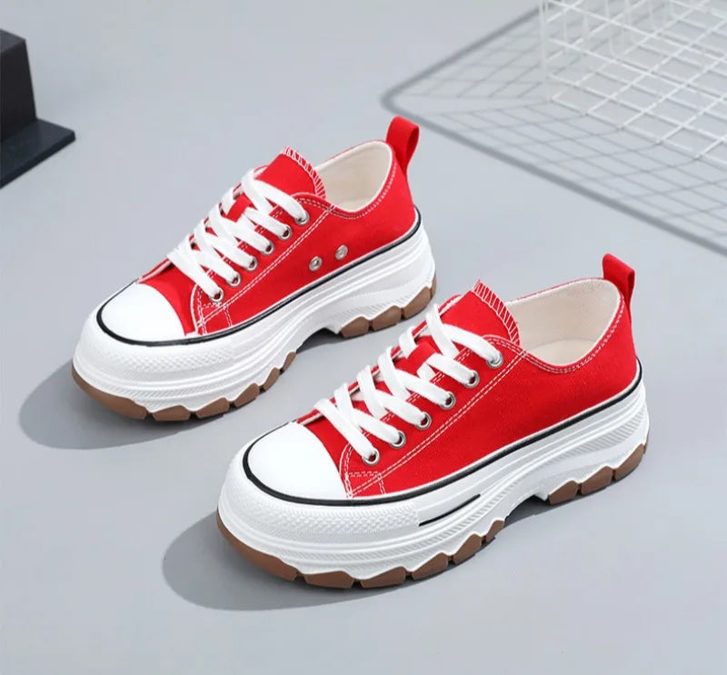 Summer Hot Sale Women's Canvas Shoes Fashion Breathable Platform Sneakers Female Flats Shoe Korean Trendy All-match Casual Shoes