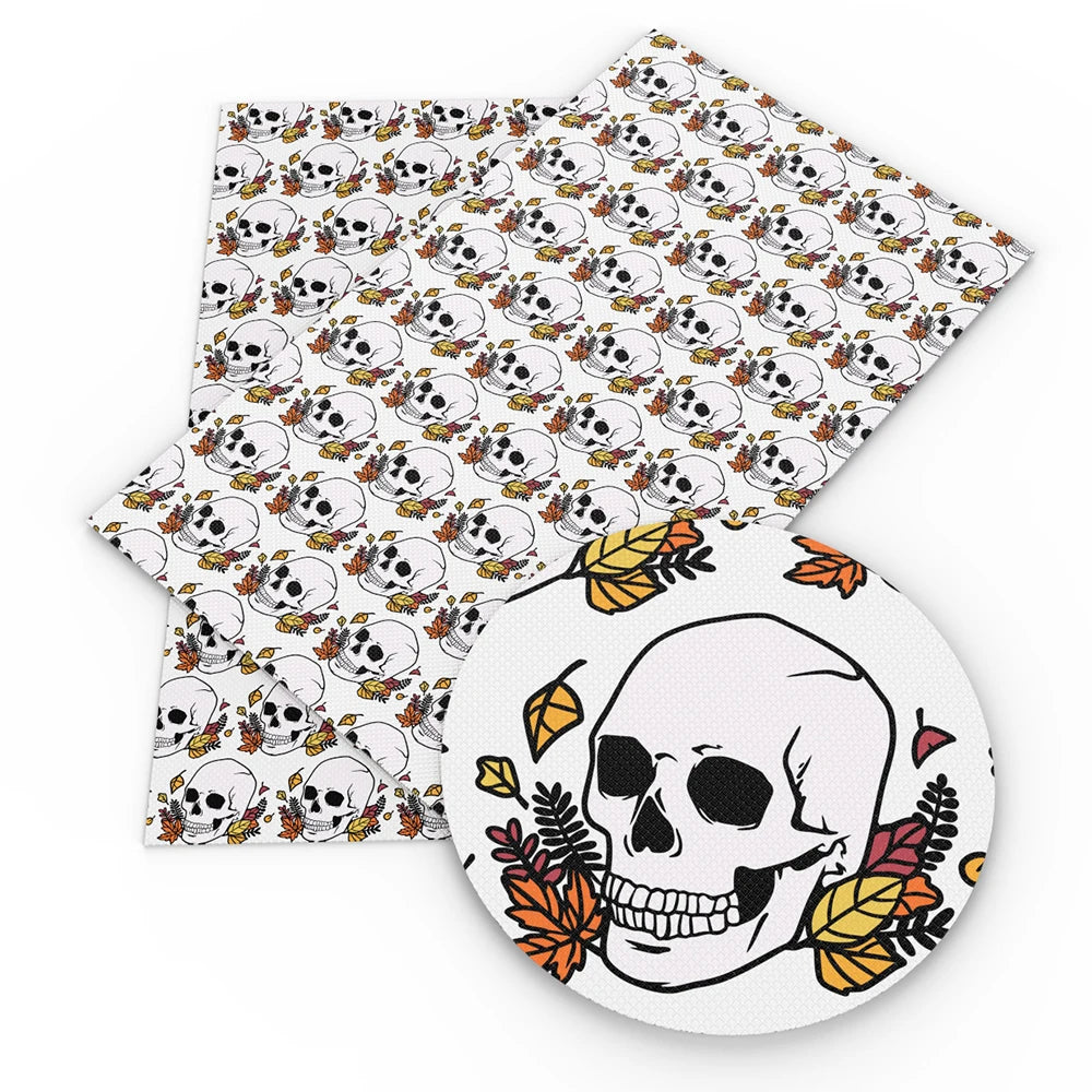 Halloween Skull Bone Skeleton Printed Polyester Pure Cotton Material Patchwork Tissue Sewing Quilting Fabrics Needlework DIY