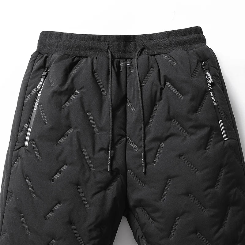 Winter Sweatwear Men Plush Thick Fleece Sweatpant Lambswool Thermal Trousers Casual Pants Waterproof Windproof Warm Cotton Pants