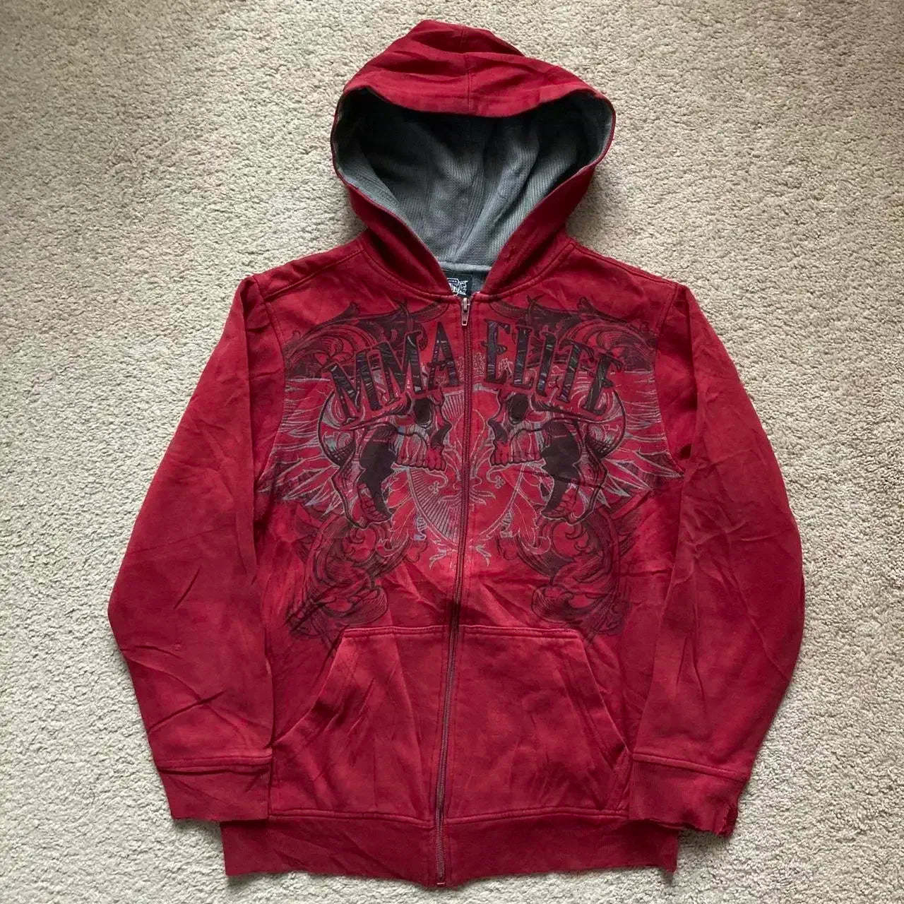 American Y2K New Fashion Trend Fleece Padded Zipper Hoodie Women Street Hip Hop Joker Loose Sweatshirt Couple Casual Punk Hoodie