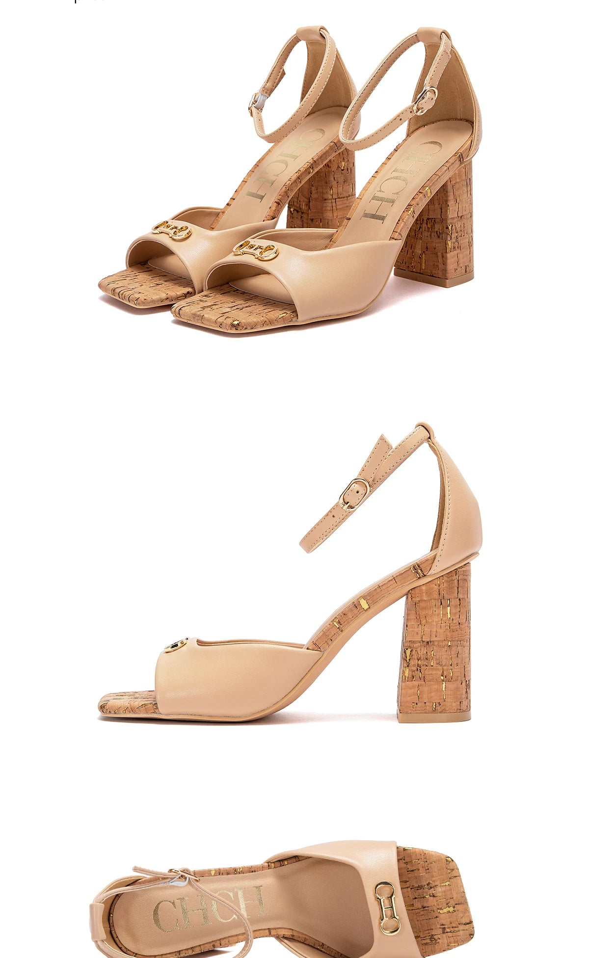 High Heels 2024 Fashion Women's Luxury Design Sandals Metallic Flower Square Toe Fine Heel Party Dress Shoes High Heels