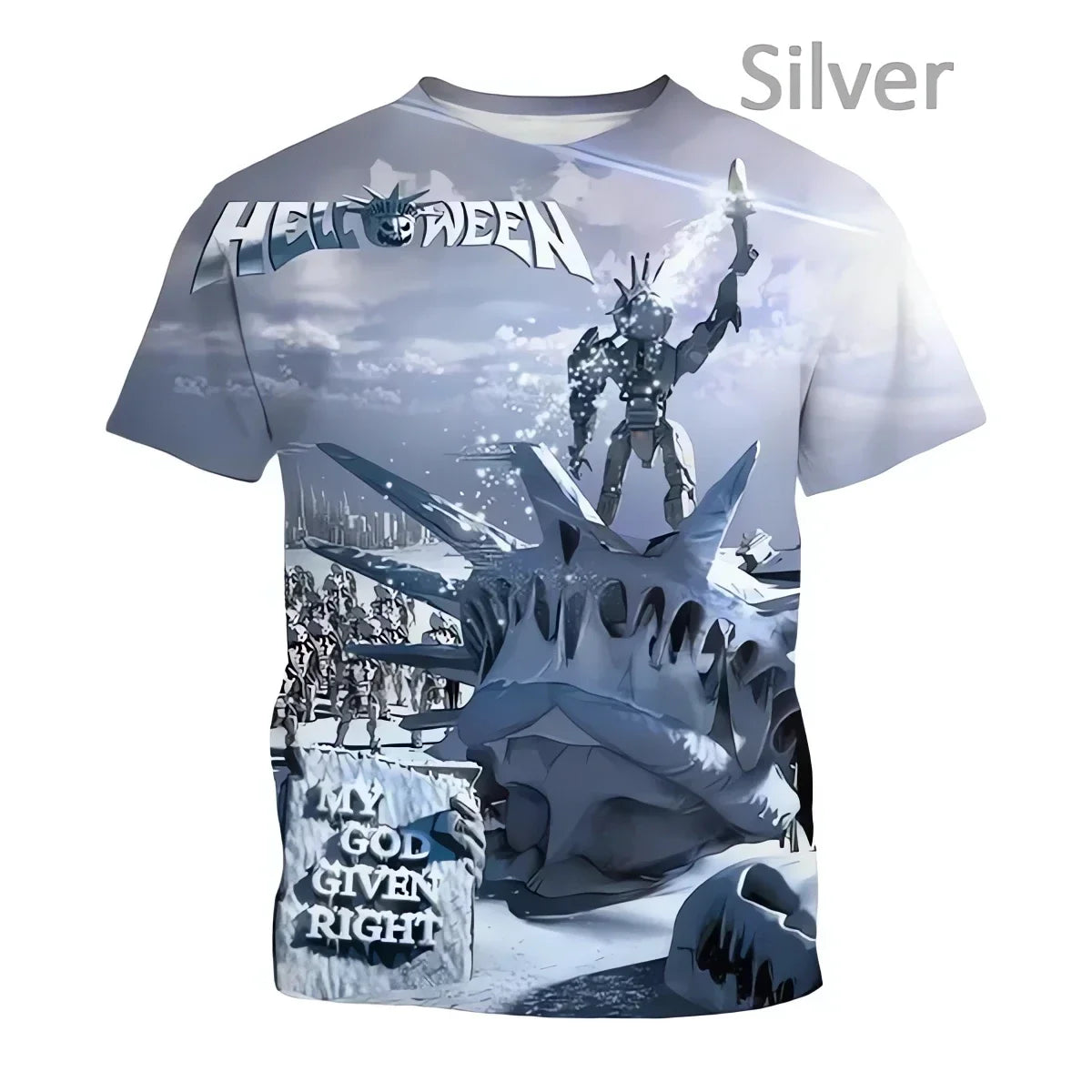 2024 hot selling new heavy metal rock band Halloween 3D printed men's T-shirt casual round neck short sleeved unisex T-shirt top