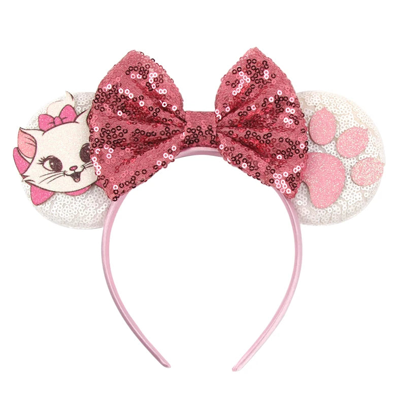 2025 New Halloween Mickey Mouse Ears Headbands Sequins Hair Bow Women Festival Party Cosplay Hairband Gift Kids Hair Accessories