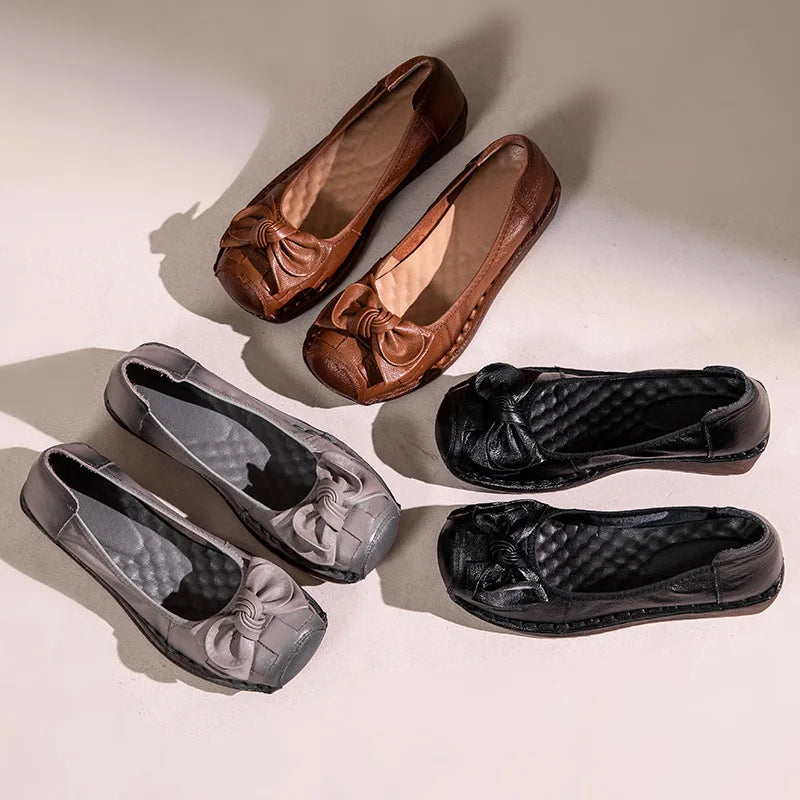 GKTINOO 4cm Weave Genuine Leather Flats Platform Wedge Loafer Women Oxfords Vintage Ethnic Summer Comfy Soft Soled Casual Shoes