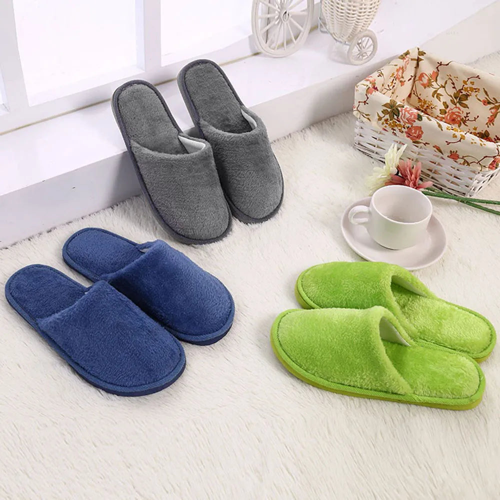 Men's solid color Plush Home Slippers Cute Autumn Winter Cotton Warm Slipper Kids Women Stuffed Doll Indoor Shoes New Year Gift