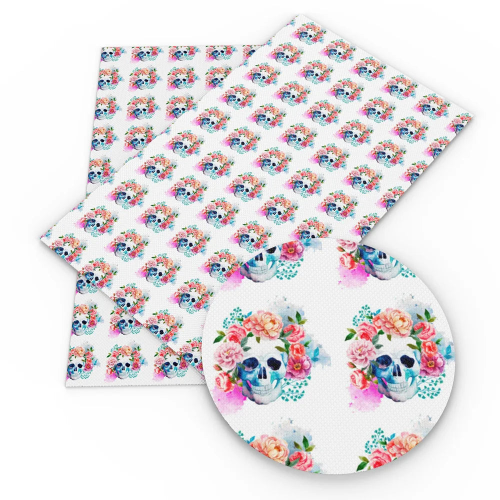 Halloween Skull Bone Skeleton Printed Polyester Pure Cotton Material Patchwork Tissue Sewing Quilting Fabrics Needlework DIY