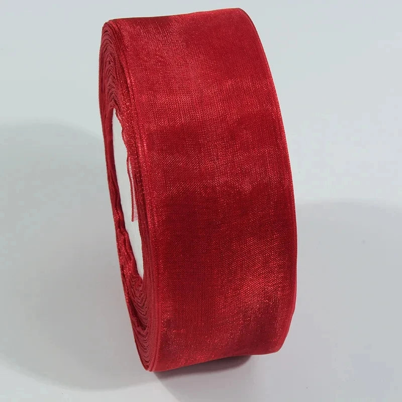50 Yards Sheer Chiffon Ribbon Organza Lace Ribbons For DIY Crafts Christmas Halloween Wedding Decoration Gift Wrapping Fabric