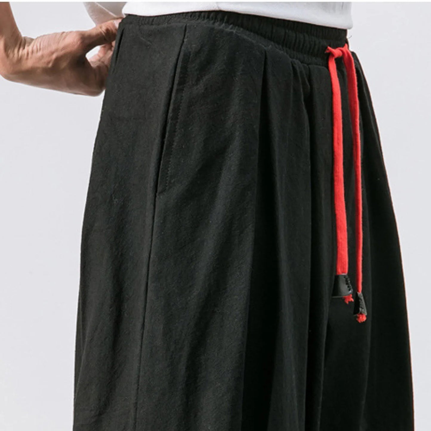 New Oversize Men Loose Harem Pants Autumn Chinese Linen Overweight Sweatpants High Quality Casual Brand Trousers Male