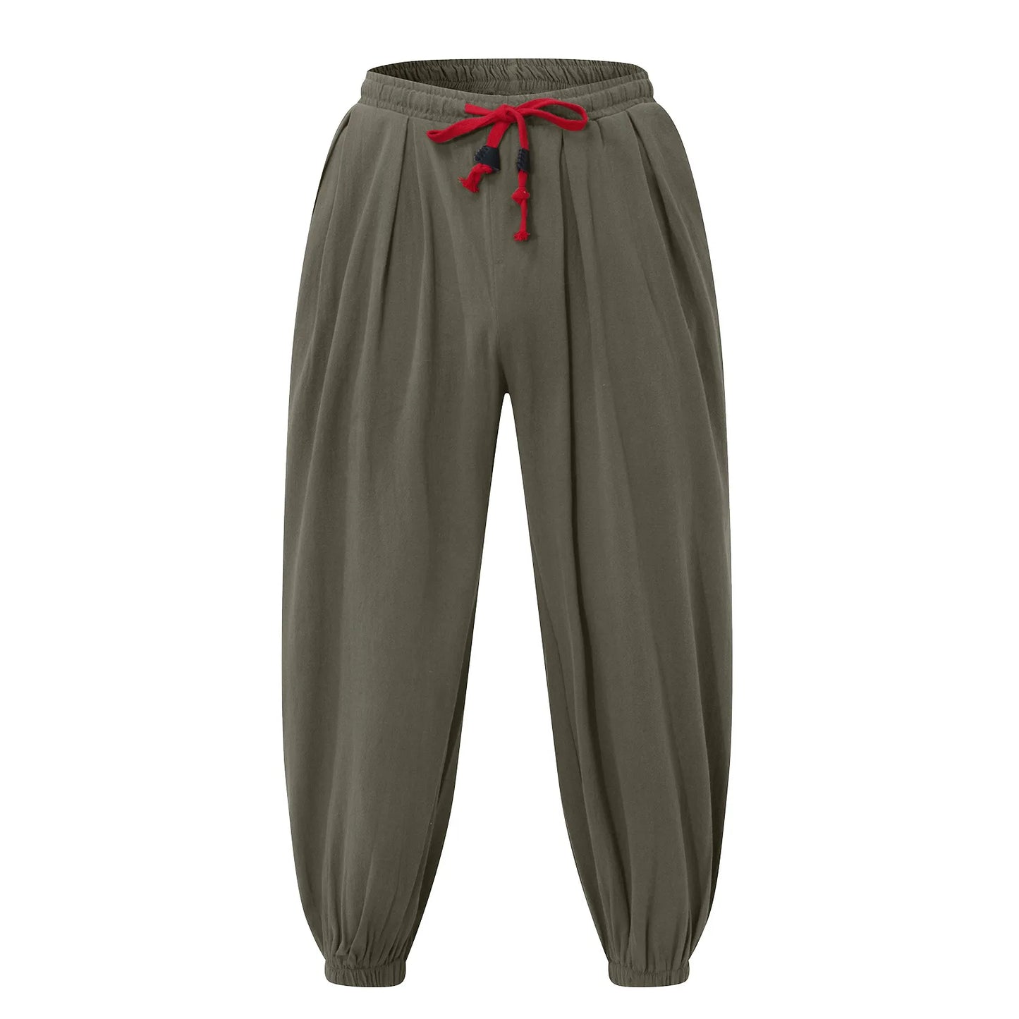 New Oversize Men Loose Harem Pants Autumn Chinese Linen Overweight Sweatpants High Quality Casual Brand Trousers Male