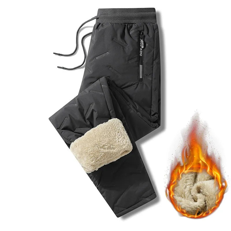 Clearance_Winter Sweatwear Men Plush Thick Fleece Sweatpant Lambswool Thermal Trousers Casual Pants Waterproof Windproof Warm Co