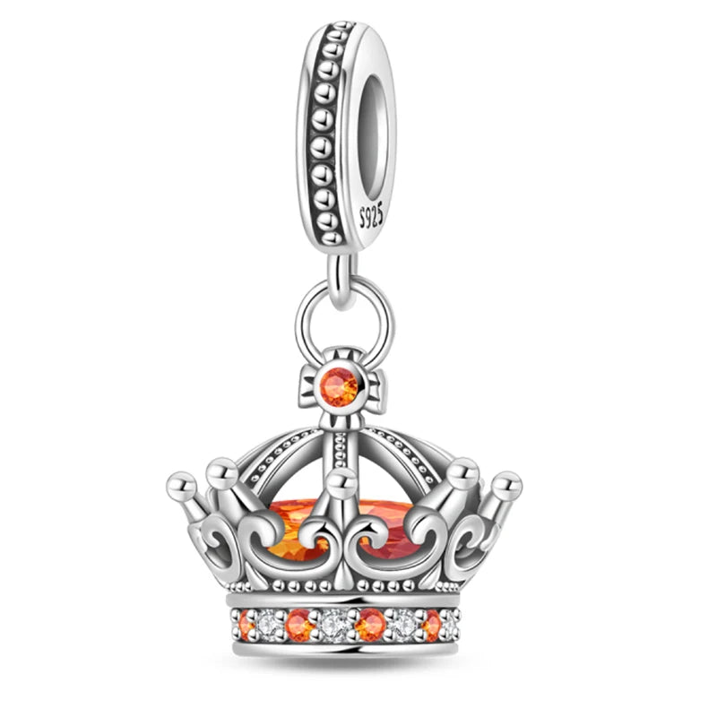 Classic Silver Plated Lotus Guardian Angel Heart-Shaped Zircon Charms Beads Fit Qikaola 925 Original Bracelets DIY Jewelry Gifts