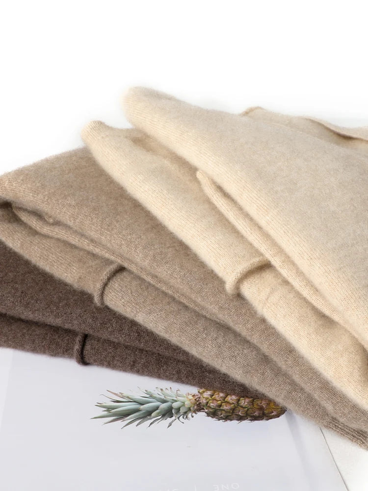 Autumn Winter 100% Pure Wool Women Cardigan High Quality Cashmere Jacket Casual Sweater Street Wear Warm Overcoat Female Kore