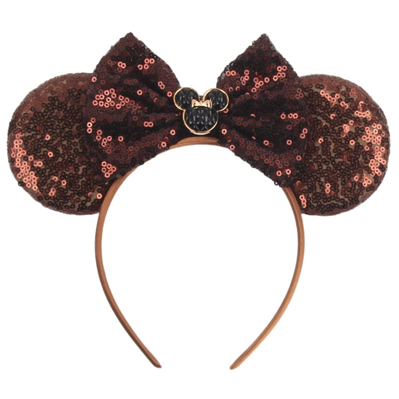 2025 New Halloween Mickey Mouse Ears Headbands Sequins Hair Bow Women Festival Party Cosplay Hairband Gift Kids Hair Accessories