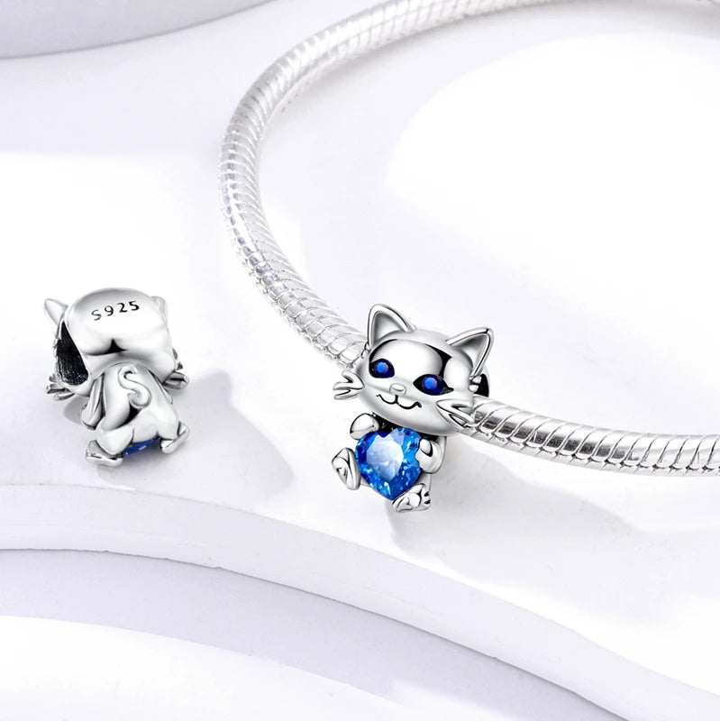 S925 Sterling Silver Owl Squirrel Bear Hedgehog Cute Animal Series Creative Charms Beads Fit Pan Original Bracelets DIY Jewelry