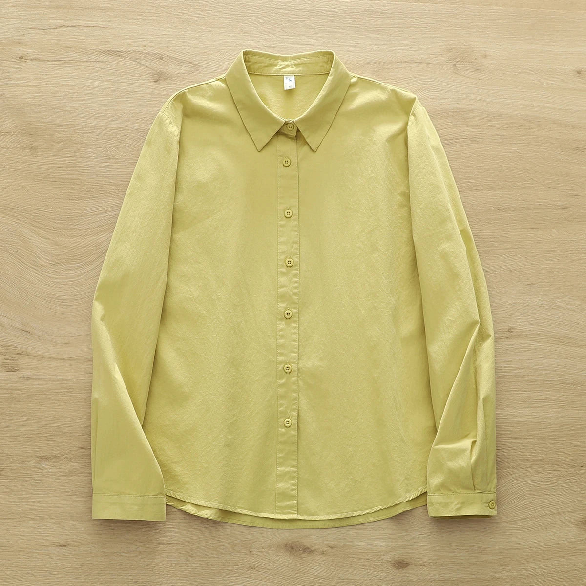 Simple Fine Cotton Casual Shirts Women 2025 New Fresh Lady Solid Color Loose Blouses and Tops Ladies Long Sleeve Shirt Clothing
