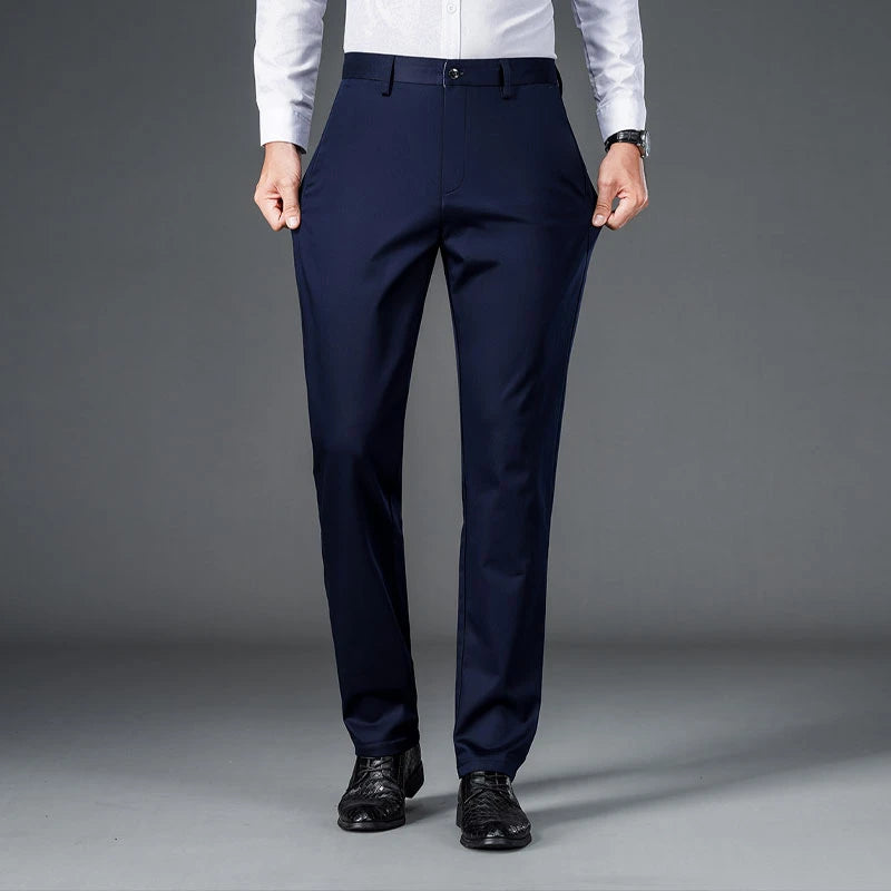 Men's smart casual pants elastic sports men's quick drying pants spring and autumn straight leg office black navy blue work pant